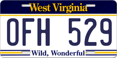 WV license plate OFH529