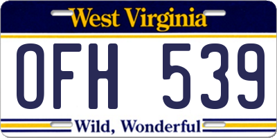 WV license plate OFH539