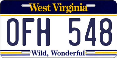 WV license plate OFH548