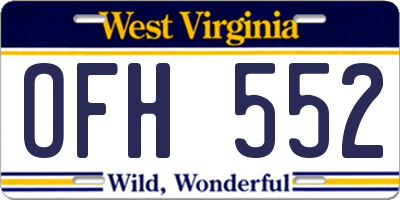 WV license plate OFH552