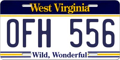 WV license plate OFH556