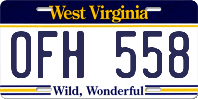 WV license plate OFH558