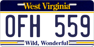 WV license plate OFH559