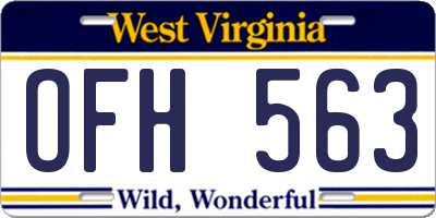 WV license plate OFH563