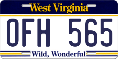 WV license plate OFH565