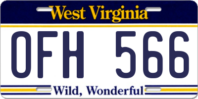 WV license plate OFH566