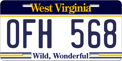 WV license plate OFH568