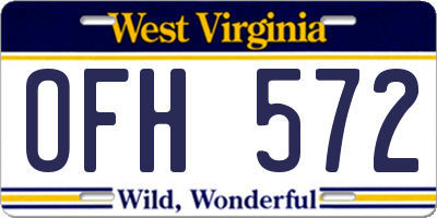 WV license plate OFH572