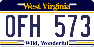 WV license plate OFH573