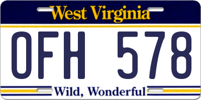 WV license plate OFH578