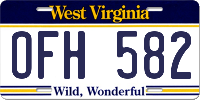WV license plate OFH582