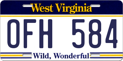 WV license plate OFH584