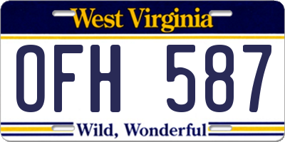 WV license plate OFH587