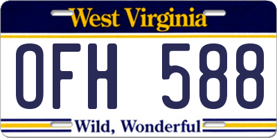 WV license plate OFH588