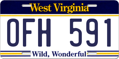 WV license plate OFH591