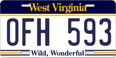 WV license plate OFH593