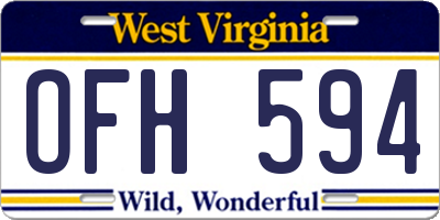 WV license plate OFH594