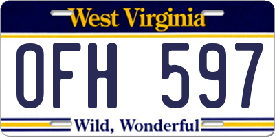 WV license plate OFH597