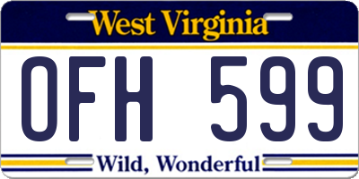 WV license plate OFH599