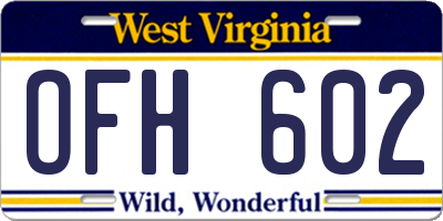 WV license plate OFH602