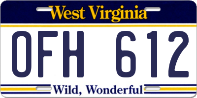 WV license plate OFH612