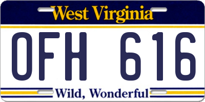WV license plate OFH616