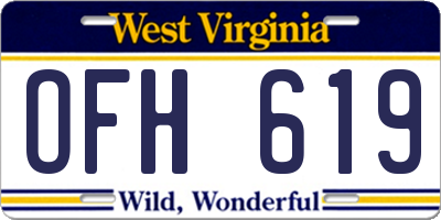 WV license plate OFH619
