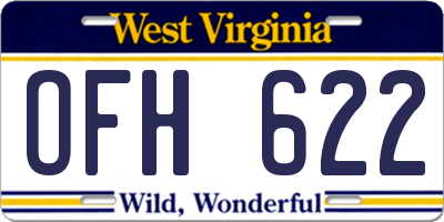 WV license plate OFH622