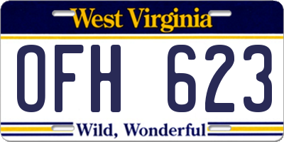 WV license plate OFH623