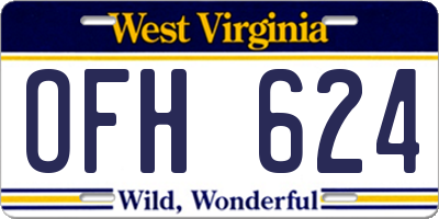 WV license plate OFH624