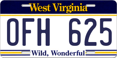 WV license plate OFH625