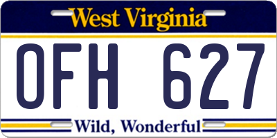 WV license plate OFH627