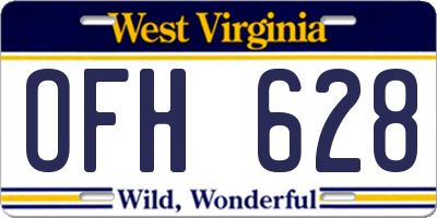 WV license plate OFH628