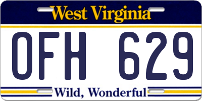 WV license plate OFH629