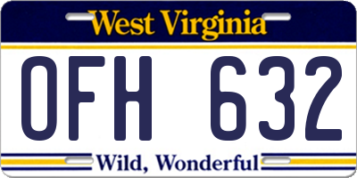 WV license plate OFH632