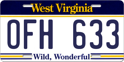 WV license plate OFH633