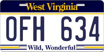 WV license plate OFH634