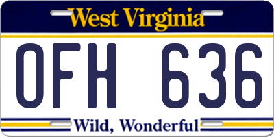 WV license plate OFH636