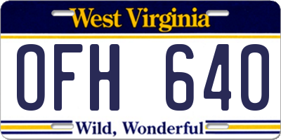 WV license plate OFH640