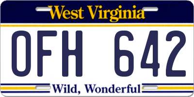 WV license plate OFH642