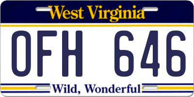 WV license plate OFH646