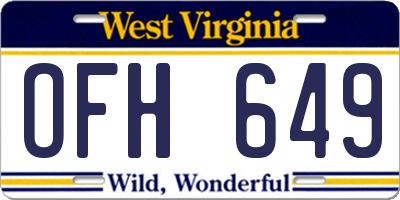WV license plate OFH649