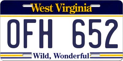 WV license plate OFH652