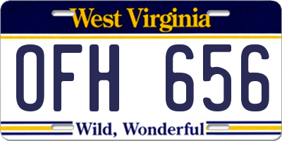 WV license plate OFH656