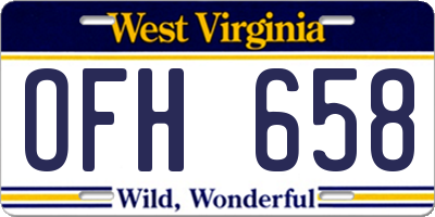 WV license plate OFH658