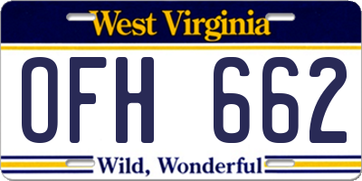 WV license plate OFH662