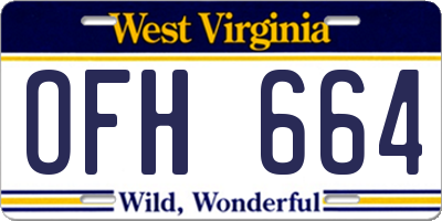 WV license plate OFH664