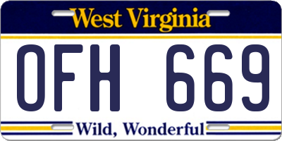 WV license plate OFH669