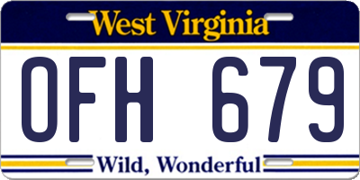 WV license plate OFH679
