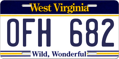 WV license plate OFH682